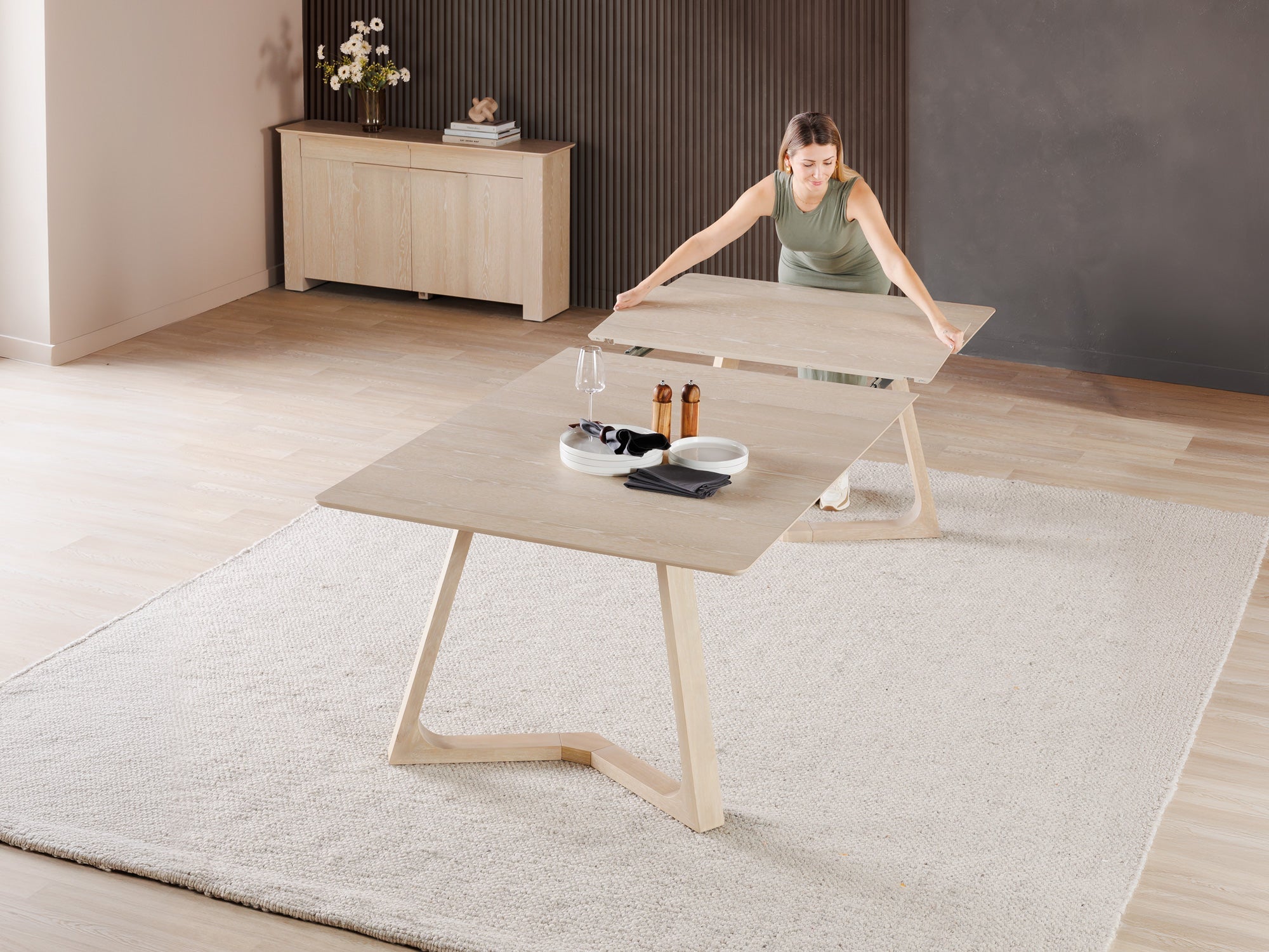 Transformer-table-nova-driftwood-the-table-functionality-lifestyle-4x3_e827ad4b-37b7-47e1-916a-67d2c698d552 Nova Dining Table - Image 1