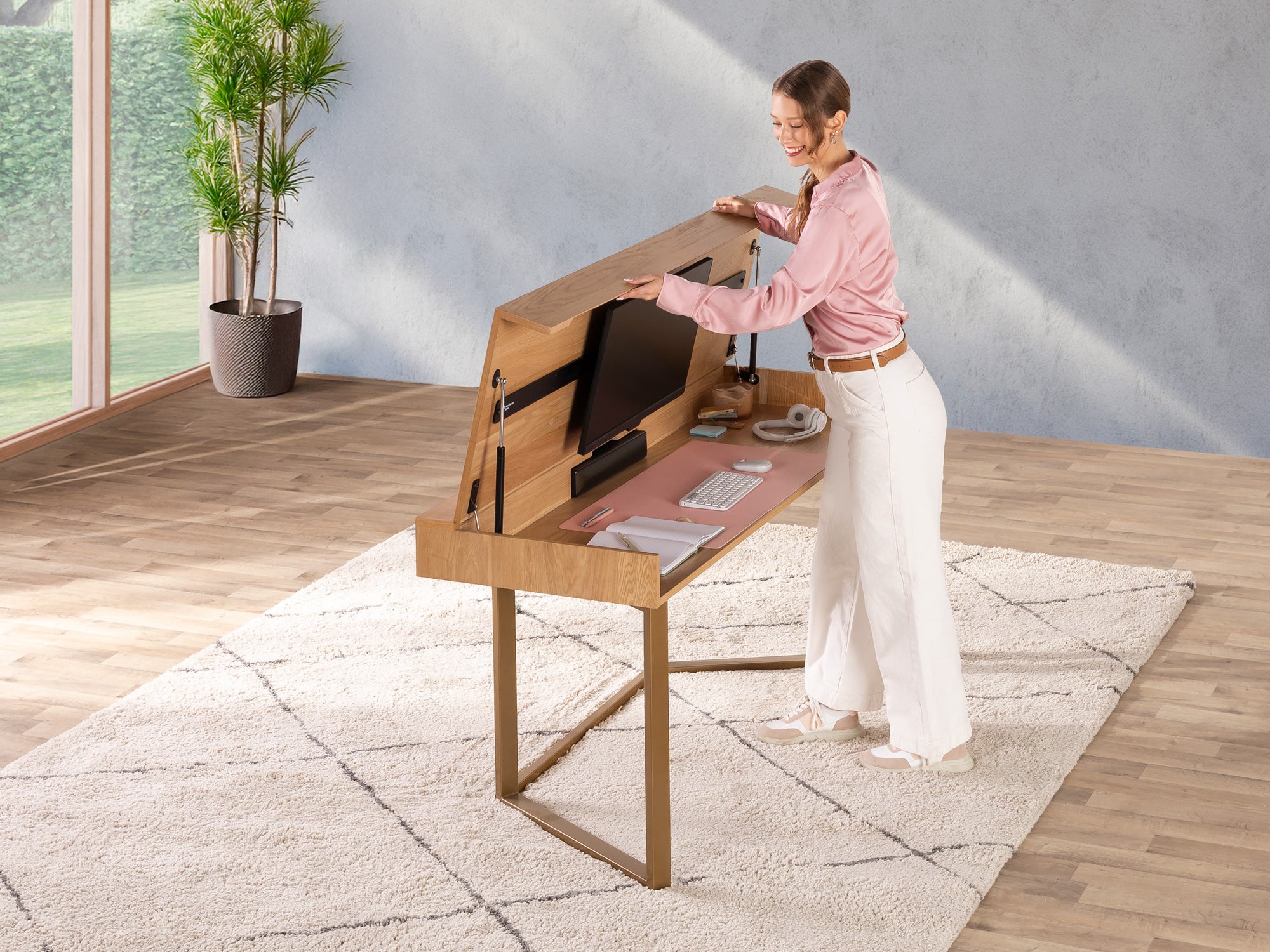 Transformer-table-to-desk-scandinavian-oak-single-functionality-lifestyle-4x3-1 Table to Desk - The Savouring - Image 1